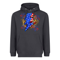 Smoke American lightning bolt Heavyweight Hoodie - Zillion Design Studio
