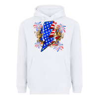 White American lightning bolt Heavyweight Hoodie - Zillion Design Studio
