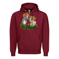 Burgundy baby goats Zipper Hoodie - RanaPortraitStore