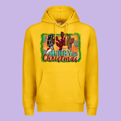 Merry Christmas Cactus Premium Hoodie Designed By Adodesignshop