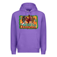 Purple merry christmas cactus Premium Hoodie - AdoDesignShop