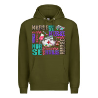 Army Green nurse nurse nurse with nurse element Premium Hoodie - AdoDesignShop