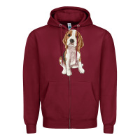 Burgundy beagle Zipper Hoodie - RanaPortraitStore