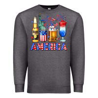 Charcoal Heather 4th of July American drinks America Premium Sweatshirt - Neo Western