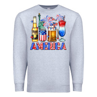 Heather Grey 4th of July American drinks America Premium Sweatshirt - Neo Western