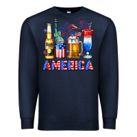 Navy 4th of July American drinks America Premium Sweatshirt - Neo Western