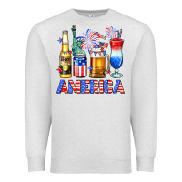 Oatmeal Heather 4th of July American drinks America Premium Sweatshirt - Neo Western