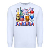White 4th of July American drinks America Premium Sweatshirt - Neo Western