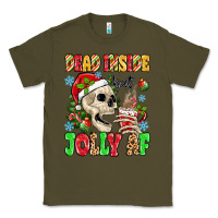 Army Green dead inside but jolly af Classic Tee - MaliasSmallBusiness