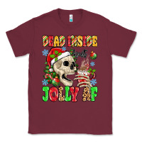Burgundy dead inside but jolly af Classic Tee - MaliasSmallBusiness