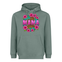 Sage mama leopard background Heavyweight Hoodie - texasbilliewilder