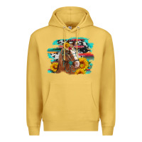 Antique Gold horse with sunflowers Premium Hoodie - Artiststas