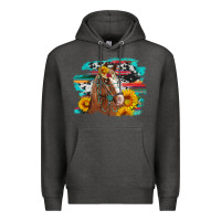 Horse With Sunflowers Premium Hoodie | Teevron