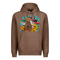 Chestnut horse with sunflowers Premium Hoodie - Artiststas