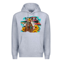 Heather Grey horse with sunflowers Premium Hoodie - Artiststas