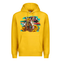 Lemon horse with sunflowers Premium Hoodie - Artiststas