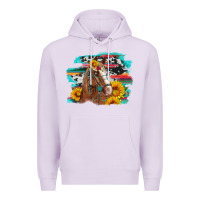 Lilac horse with sunflowers Premium Hoodie - Artiststas
