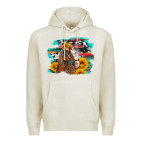 Oatmeal Heather horse with sunflowers Premium Hoodie - Artiststas
