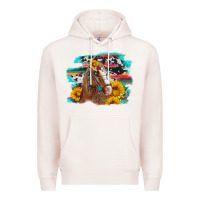 Pale Pink horse with sunflowers Premium Hoodie - Artiststas