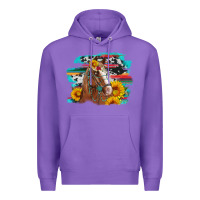 Purple horse with sunflowers Premium Hoodie - Artiststas