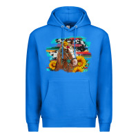 True Royal horse with sunflowers Premium Hoodie - Artiststas