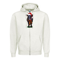 Oatmeal Heather black angus Zipper Hoodie - RanaPortraitStore