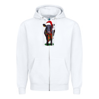 White black angus Zipper Hoodie - RanaPortraitStore