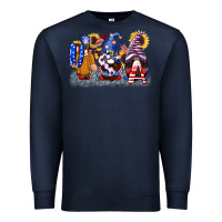 Navy USA 4th of July gnomes  4th of july Premium Sweatshirt - CowGirlArtShop