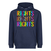 Navy rights rights rights (pride) Heavyweight Hoodie - Zillion Design Studio