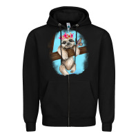 Black baby sloth Zipper Hoodie - RanaPortraitStore