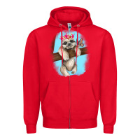 Red baby sloth Zipper Hoodie - RanaPortraitStore