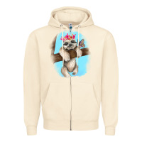 Sandshell baby sloth Zipper Hoodie - RanaPortraitStore