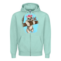 Seafoam baby sloth Zipper Hoodie - RanaPortraitStore