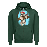 Sports Green baby sloth Zipper Hoodie - RanaPortraitStore