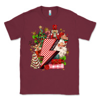Burgundy christmas season lightning bolt Classic Tee - MaliasSmallBusiness
