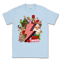 Dusty Blue christmas season lightning bolt Classic Tee - MaliasSmallBusiness