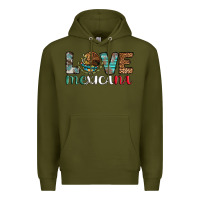 Army Green love mexicana revise Premium Hoodie - AdoDesignShop