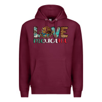 Burgundy love mexicana revise Premium Hoodie - AdoDesignShop