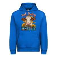 Cobalt heifer with sunflowers Urban Hoodie - LillyAllenDesigns