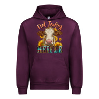 Mauve Wine heifer with sunflowers Urban Hoodie - LillyAllenDesigns