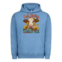 Pigment Pebble Blue heifer with sunflowers Urban Hoodie - LillyAllenDesigns