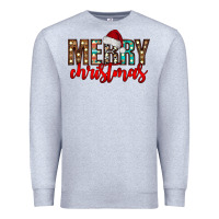 Heather Grey merry christmas Premium Sweatshirt - CowhideDigitalArt
