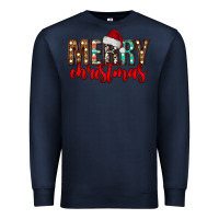 Navy merry christmas Premium Sweatshirt - CowhideDigitalArt