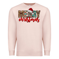 Pale Pink merry christmas Premium Sweatshirt - CowhideDigitalArt