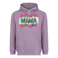 Lavender mama leopard with turquoise background Heavyweight Hoodie - texasbilliewilder