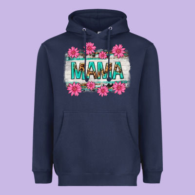 Mama Leopard With Turquoise Background Heavyweight Hoodie Designed By Texasbilliewilder