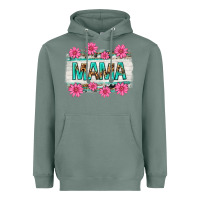 Sage mama leopard with turquoise background Heavyweight Hoodie - texasbilliewilder