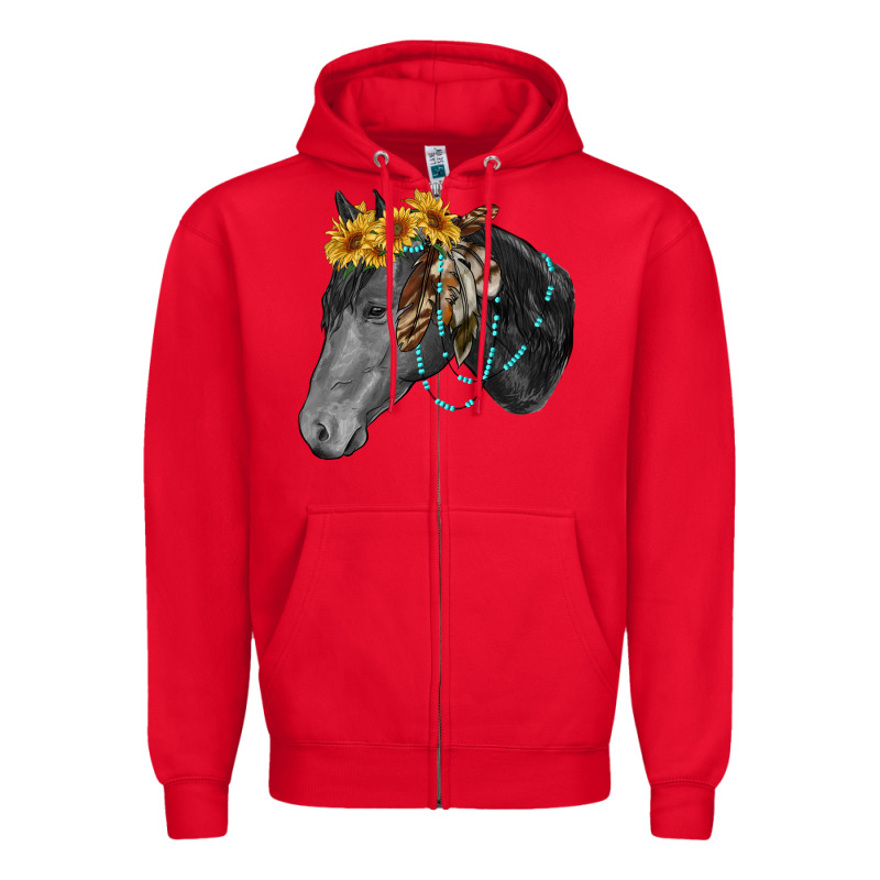 Black And White Western Horse Zipper Hoodie by RanaPortraitStore | Teevron