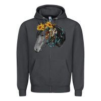 Smoke black and white western horse Zipper Hoodie - RanaPortraitStore
