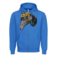 True Royal black and white western horse Zipper Hoodie - RanaPortraitStore
